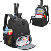 Sac de sport imperméable pour 2 raquettes avec espace ventilé séparé pour chaussures, idéal pour le tennis et le pickleball