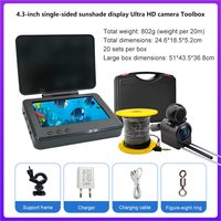 Cámara de Pesca Submarina Profesional con Luz LED Infrarroja, Pantalla de 4.3 Pulgadas, 20m, IP68, Impermeable, Portátil, Buscador de Peces de Aguas Profundas con Visión de 180 Grados