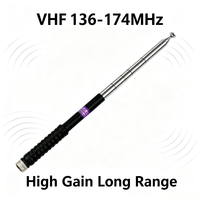 Antenne VHF télescopique durable SMAMale 136-174 MHz, 10 sections, 131 cm, longue portée, gain élevé, pliable, anti-collision pour talkie-walkie