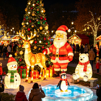 Maßgefertigte Weihnachtsfest-Laternen-Projekte aus Seide & Metall mit CE-Zertifizierung für Outdoor-Themenpark-Attraktionen