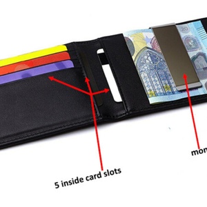 กระเป๋าสตางค์ผู้ชาย Boshiho Travel พร้อมช่องใส่บัตร ของขวัญสำหรับผู้ชาย กระเป๋าหนังบาง ป้องกัน RFID - Product Image 5