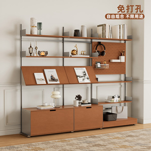 Lifestyle Magazine Vintage Style <b>Floor</b> Standing <b>Shelf</b> No Drill Wall Storage Rack Living Room Partition Decorative Bookshelf - Product Image 1