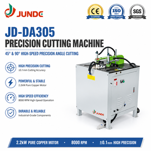 JUNDE Pneumatic Electric Foot Control Stable Precision Cutting Machine for 45 Degree Aluminum Door Window Profile - Product Image 1