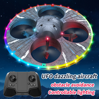 Drone UFO Dowellin pour enfants et débutants, avion télécommandé avec lumière, quadricoptère hélicoptère télécommandé avec vol stationnaire automatique