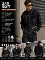 Ensemble de vêtements sur mesure pour hommes, veste et pantalon en jean surdimensionnés imprimés respirants, style hip-hop