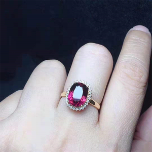 SGARIT แหวนพลอยทัวร์มาลีนแท้ Jewelry18k,แหวนแต่งงาน3.9ct สีทองสำหรับความรักเท่านั้นพราวไม่ซ้ำกัน - Product Image 4