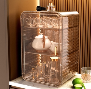 NOUVEAU Armoire de <span class=keywords><strong>rangement</strong></span> multifonctionnelle anti-poussière pour tasses à eau et services à thé, support organisé pour la cuisine ou la salle à manger - Product Image 3