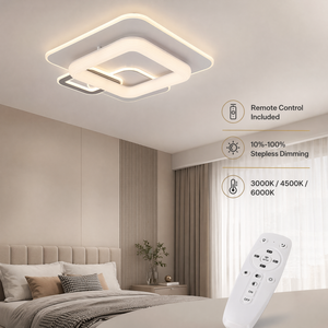 Modern Geometric Acrylic Iron Surface Mount Dimmable <b>Remote</b> <b>Control</b> Led <b>Ceiling</b> <b>Light</b> For Living Room Bedroom 140W 3Cct - Product Image 3