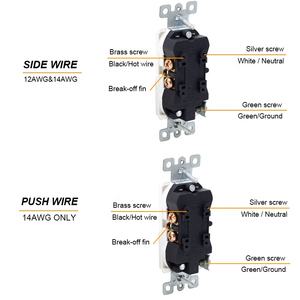 เต้ารับไฟฟ้าแบบ USB ไนลอน 15A 125V มาตรฐานอเมริกา แบบสองช่อง 2 ช่องเสียบปลั๊กไฟติดผนัง - Product Image 6