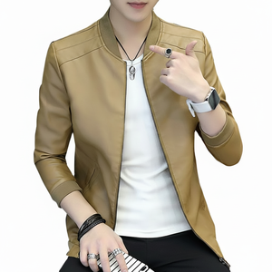 Veste en cuir pur pour hommes, à la mode, tendance, et abordable, - Product Image 1