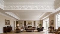 Moulures de plafond en mousse EPS blanche, imperméables et légères pour salon et chambre à coucher