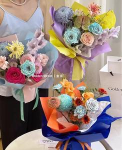 Bán Buôn 52*50 cm/cái Tiên Tiến Rắn Màu Matte Bề Mặt Giấy Nhựa Không Thấm Nước Hoa Giấy Gói Cho Người Bán Hoa Chất Liệu - Product Image 4