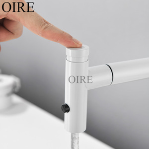 <span class=keywords><strong>Rubinetto</strong></span> da Cucina Oire Moderno Classico <span class=keywords><strong>Bianco</strong></span> con Singola Maniglia, Montaggio su Piano, Estraibile, Acqua Calda e Fredda, in Ottone per Uso Alberghiero - Product Image 5