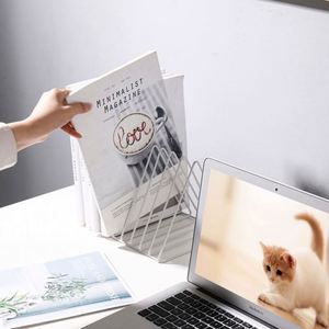 Metal Modern Portable Desktop <b>Bookshelf</b> Office Book Holder Digital Storage Home Decoration Creative Simple Magazine Rack - Product Image 6