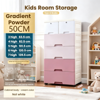 Nouvelle commode à 5 tiroirs en plastique rose et blanc pour le rangement des vêtements dans la chambre