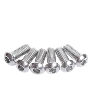 Iso 7380 M8 Button Head 304 Stainless Steel Hexagon Round Head Screws Bolts Manufactures