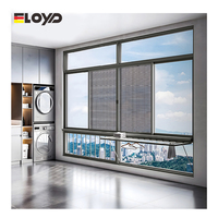 Eloyd personnalisé bleu verre teinté acier persienne porte fenêtre moderne en aluminium cadre coulissant stores enrouleurs chinois pour extérieur