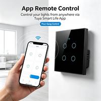 Interrupteur tactile intelligent UBARO Eu Tuya Zigbee 10A avec panneau en verre, commande à distance par application, nécessite un fil neutre, compatible avec Alexa et Alice Voice