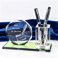 Porte-stylo en cristal, décoration de bureau, conteneur à stylos en cristal pour la maison et l'hôtel