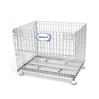 Conteneur de stockage industriel pliable en treillis métallique galvanisé, empilable, conception pliable et empilable, ODM
