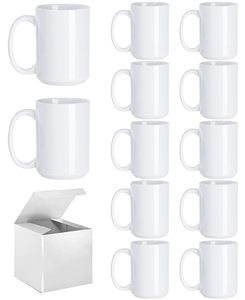 15oz Ceramic Sublimation Coffee <b>Mug</b> with Custom Logo White Gift <b>Box</b> Reusable Dishwasher & Eco-Friendly for Business Promotions - Product Image 1