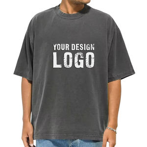 T-shirt pour homme à manches courtes, ample, de style sportif, de marque américaine, avec logo personnalisé, lourd, lavé, grande taille - Product Image 3