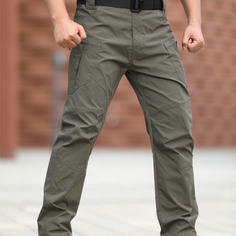 Pantaloni cargo da uomo, pantaloni da lavoro, elasticizzati, leggeri, con tasche multiple, per il tempo libero, con chiusura lampo, comodi da trekking, traspiranti, per attività all'aria aperta, alla
