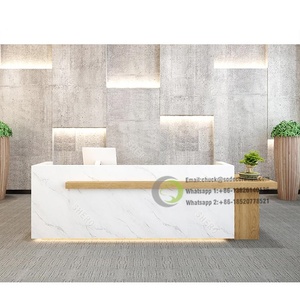 High Quality Custom Wooden Reception Desk Company Front <b>Counter</b> Store Cashier <b>Counter</b> - Product Image 4