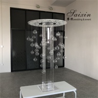 Décoration de table de mariage en gros en Chine, centre de table en acrylique transparent découpé au laser, support de bougie, supports à fleurs