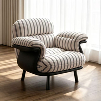 Fauteuil rectangulaire minimaliste rembourré en flanelle, confortable et moelleux