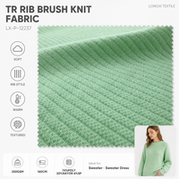 Gaun Sweater Rajut TR Rib Brush Knit 74% Poliester 20% Rayon 6% Spandex 250GSM 160cm Lembut Hangat Nyaman Tebal Grosir Kustom