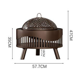 Chimenea de interior independiente de 14 pulgadas, hoguera, estufa de leña portátil para el hogar - Product Image 5