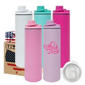 25 Pack Custom logo Blank Sublimation <b>Macaron</b> Stainless Steel 20oz Straight Travel Cups for DIY Customized Printing Gifts - Product Image 1