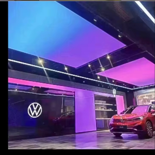 Create a Modern Ambiance with a Suspended Ceiling RGB Light Box Display in Different Car Washroom Shop or Industry Exhibits