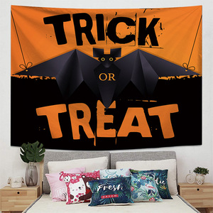Alta Impresión Digital Halloween espeluznante calabaza Casa Encantada casa decoración pared colgante de pared tapiz - Product Image 1