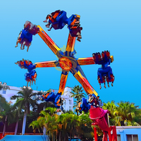 Manèges de moulin à vent magiques pour parcs d'attractions, équipement extérieur coloré et rotatif