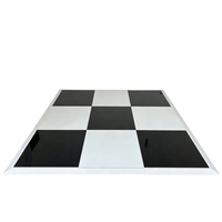 Panneaux de sol de danse noirs et blancs, sol de danse modulaire, sol de danse à emboîtement