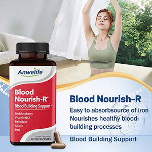 आयरन की कमी पूरक-एनीमिया, थकान रक्त निर्माण-आयरन, एल्फाल्फा, रास्पबेरी और विटामिन बी कैप्सूल - Product Image 4