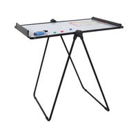 Pizarra blanca portátil con soporte en U, 70x100cm, altura ajustable, gira 360 grados, tabla abatible móvil para oficina