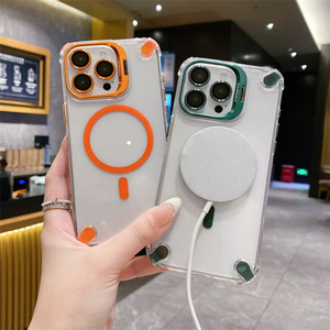 Funda Magnética Transparente con Soporte para Lente y Protección en las Cuatro Esquinas, Antigolpes, para Apple <span class=keywords><strong>iPhone</strong></span> 17 Pro Max 16 - Product Image 1