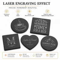 Sous-verres en ardoise personnalisés en forme de cœur pour les faveurs de mariage, sous-verres en pierre imprimés UV personnalisés pour une décoration de table romantique