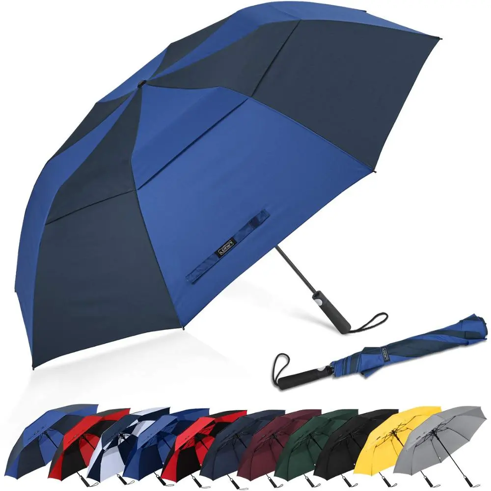 Ovida 바람 저항하는 완전히 자동적인 우산 비 2 접히는 선물 양산 조밀한 큰 여행 차 우산