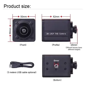 Cámara HD de 5600 1080P con Sensor COMS IMX385 de 3.5mm y 95 Grados, Lente sin Distorsión, Sin Necesidad de Controladores, 60fps, con Rango de 8m para Reconocimiento por IA - Product Image 6