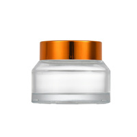 ODM fournisseur 15ml 30ml 50ml bocal en verre vide de couleur ambre givré transparent pot en verre de crème cosmétique pot en verre d'épaule en pente pot en verre avec Scr