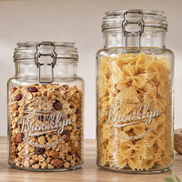 Set di 3 Barattoli in Vetro Ermetici con Coperchio a Filo Metallico, Contenitori Trasparenti per Alimenti, Cereali, Riso, Stoviglie OEM