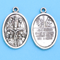 Cadeau religieux de 1 pouce Saint Via Crucis médaille schapulaire à 4 voies avec croix et colombe