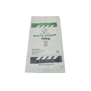 Waterproof 5kg 10kg Polypropylene Woven Bags For Powdered Sugar White Granulated Sugar BOPP Laminated Food Packaging Sacks 50kg