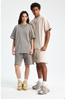 Hoogwaardige leisure tops met boxy fit, 2-delige groothandel op maat gemaakte oversized vintage sport jersey trainingspakken voor heren set