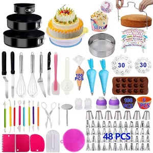 Hot Selling 466 Pieces Cake Decorating Supplies Kit Baking Pastry Accessories Cake Pans Mold Icing Piping Tips Nozzle Set