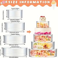 Transparenter Runder Quadratischer Kuchenständer 4-stufiger Befüllbarer Acryl-Kuchentrenner Geburtstag Hochzeit Dessert-Display Kuchen-Dekorationszubehör